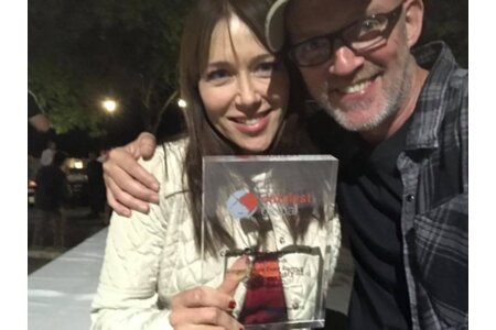 Monika Dymacz-Kaczmarczyk z autorem Beat the Box Markiem Usrue