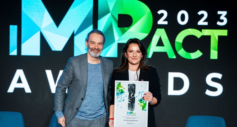 Dominik Górka (przewodniczący jury MP Impact Awards) i Anna Antosiewicz