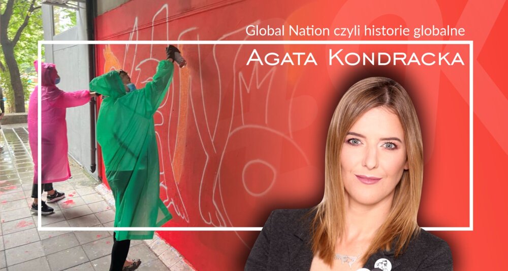 Agata Kondracka w cyklu Global Nation czyli historie globalne. Zdjęcie: Malowanie muralu jako integracja fot. Agata Kondracka