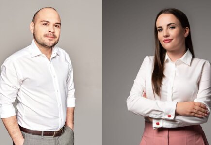 mec. Maciej Dudziński, managing partner w kancelarii TAKS, oraz Agata Wieczorek, tax consultant w TAKS.