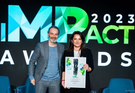 Dominik Górka (przewodniczący jury MP Impact Awards) i Anna Antosiewicz
