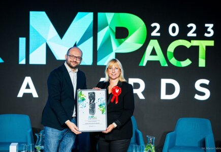 Jan Mazurczak (juror MP Impact Awards) i Aneta Książek