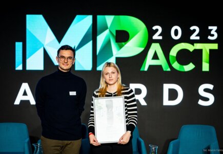 Michał Kaleta (juror MP Impact Awards) i Magdalena Wypych