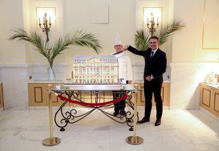 Dyrektor Polonia Palace Hotel Paweł Lewtak i szef kuchni Grzegorz Goleń
