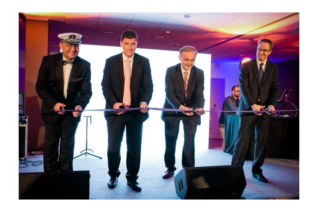 Marek Przeorski, GM Mercure Gdynia Centrum, Gilles Clavie, dyrektor generalny Grupy Hotelowej Orbis, Wojciech Szczurek, prezydent Gdyni, Laurent Picheral, dyrektor generalny Grupy Accor