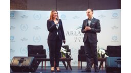 Joanna Dobrzańska, dyrektor sprzedaży i marketingu oraz Michał Kozak, dyrektor generalny Hotelu Arłamów - oficjalne rozpoczęcie Arłamów MICE Games i prezentacja obiektu