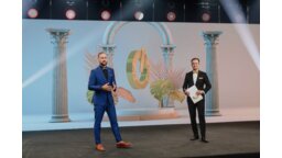 Krzysztof Celuch, przewodniczący jury konkursu, i Robert Jarek MC ceremonii. fot. Ewa Wiitak