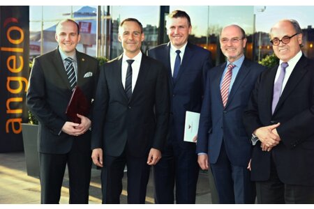 Krzysztof Mikuła (wiceprezydent Katowic), Rupert Simoner (Vienna International Hotelmanagement AG, Tomasz Piórkowski (angelo Hotel Katowice), Rudolf Grossmayer (UBM), Franz Jurkowitsch (Warimpex)