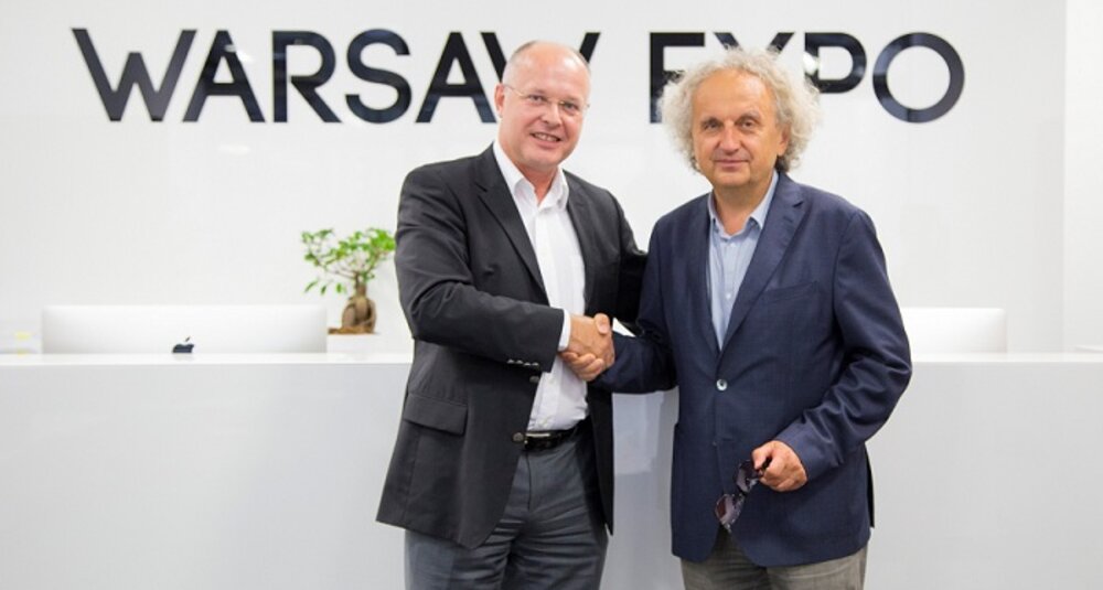 Tomasz Szypuła, prezes zarządu Ptak Warsaw Expo, oraz Andrzej Mochoń, prezes zarządu Targów Kielce